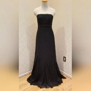 Badgley Mischka Black Strapless Dress